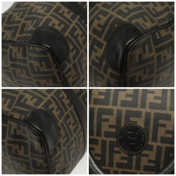 FENDI Zucca Canvas Hand Bag PVC Black Brown Auth 139395 - Picture 14 of 16